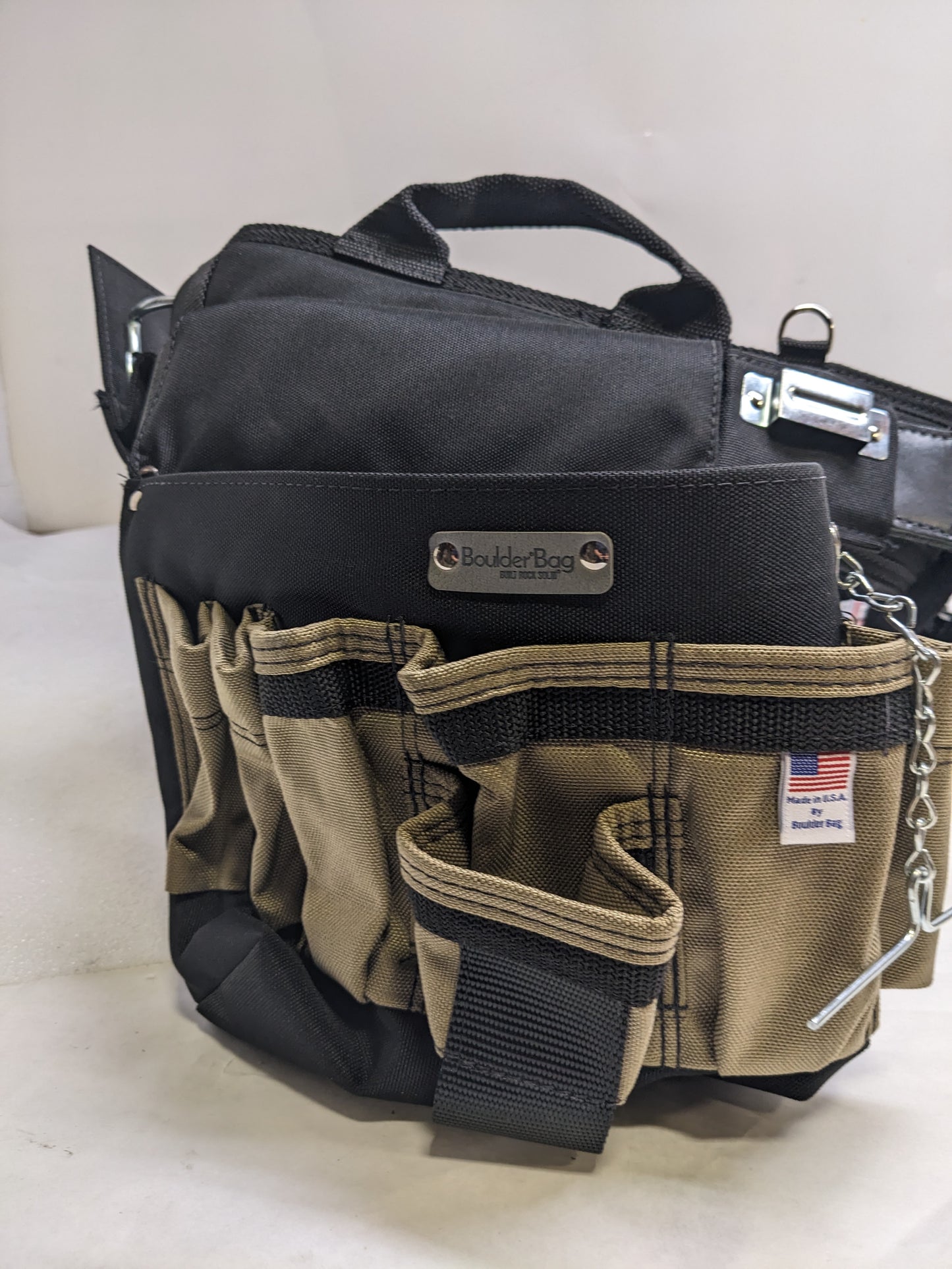 BOULDER BAG ULTIMATE ELECTRICIAN'S MAX COMBO WITH COMFORT BACK SUPPORT TOOL BELT LEATHER BELT BUCKLE HEAVY LARGE NEW B2