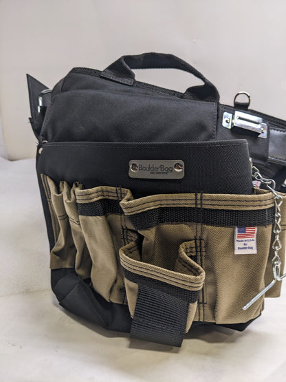 BOULDER BAG ULTIMATE ELECTRICIAN'S MAX COMBO WITH COMFORT BACK SUPPORT TOOL BELT LEATHER BELT BUCKLE HEAVY LARGE NEW B2