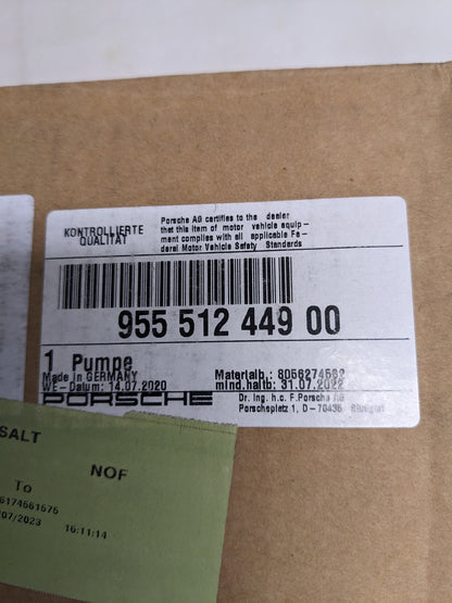 PORSCHE 95551244900 HYDRAULIC PUMP FOR POWER HATCH FOR 2008-2010 CAYENNE NEW R15
