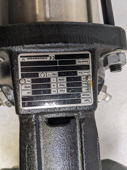 GRUNDFOS CR3-13-A-FGJ-A-E-HQQE VERTICAL MULTISTAGE CENTRIFUGAL PUMP 7 WEG MOTOR NEW H1