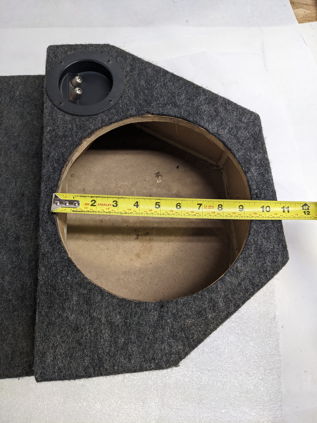 PORSCHE SUBWOOFER BOX 9-1/2" OPENING 0.5" THICK FOR 928 1977-2005 USED R23