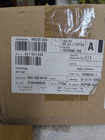 PORSCHE 9J1837639 DOOR SEAL SILL LH LOWER FOR 2020-2023 TAYCAN NEW R20