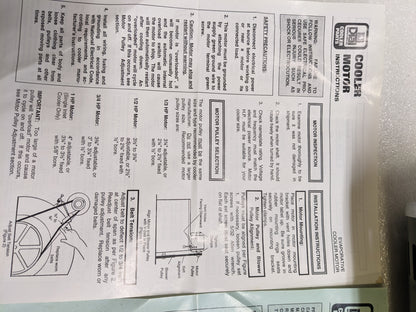 DIAL 2395 EVAPORATIVE COOLER MOTOR 2 SPEED NEW H2
