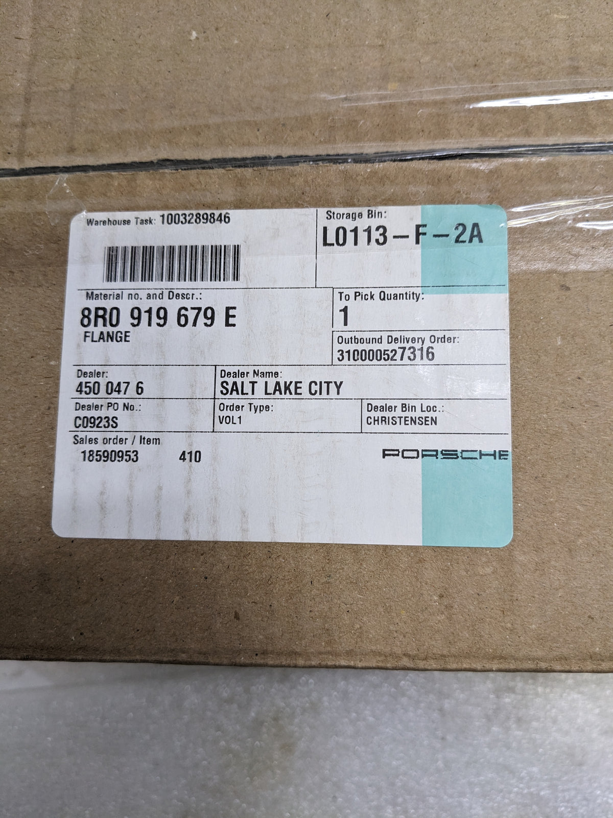PORSCHE 8R0919679E FUEL FILTER FOR 2015-2018 MACAN NEW R18