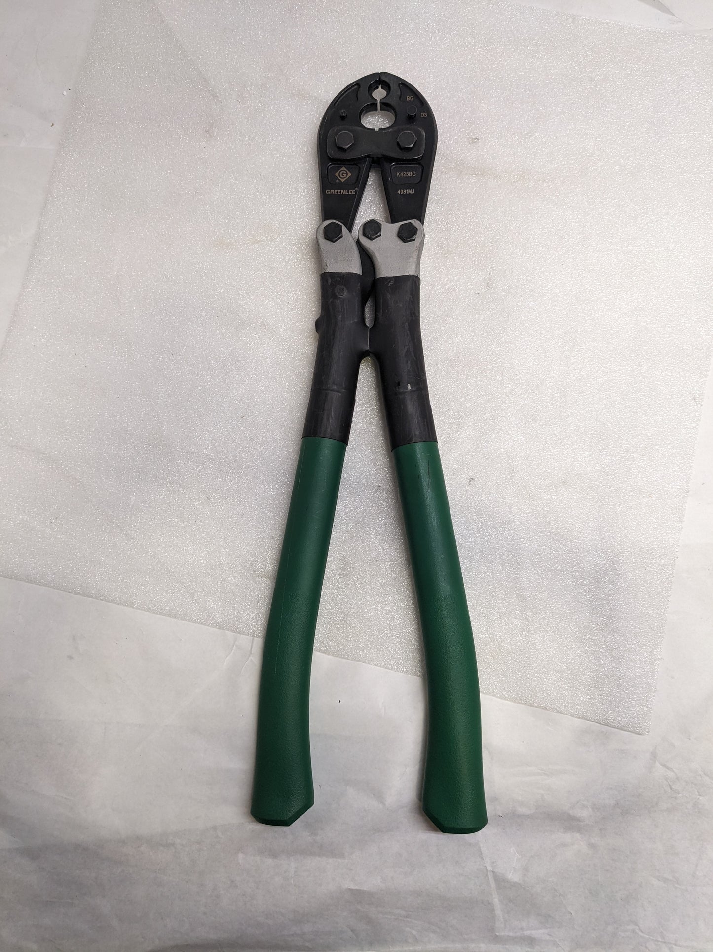 GREENLEE K425BG MANUAL CRIMPING TOOL WITH D3 AND BG DIE GROOVE NEW R28