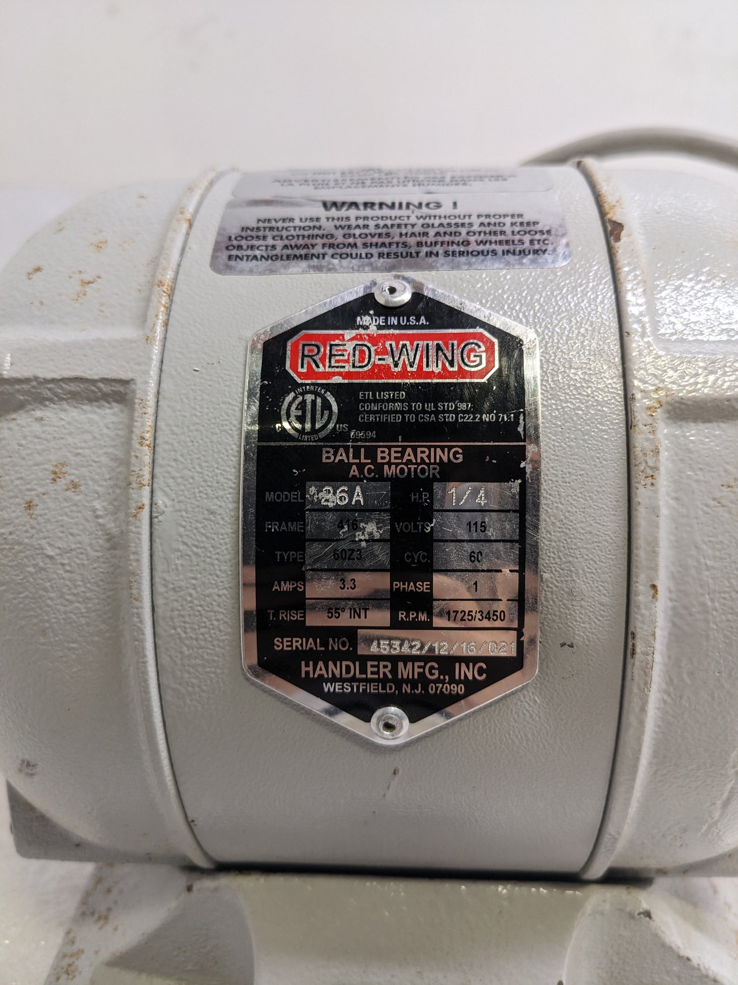 RED WING 26A LATHE 2-SPEED 1/4 HP 115V/60HZ CAST IRON NEW H2