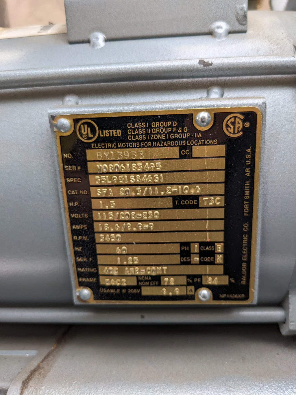 GAST 1.5 HP REGENERATIVE BLOWER R4P115N-50 BALDOR J718B 110/220-240 VOLTS NEW B2
