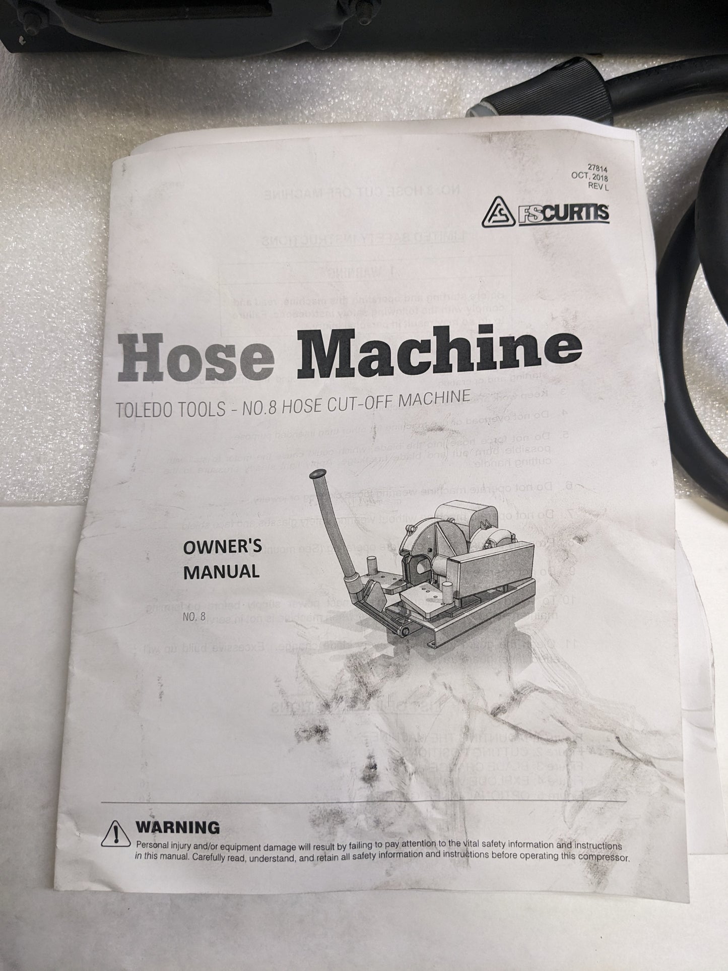 FS CURTIS TOLEDO FHM8W11BX #8 HYDRAULIC HOSE SAW 1.5HP 115V 1.50*ID CAPACITY 8" SCALLOPED BLADE  W/O HANDLE NEW #1 BSRG7