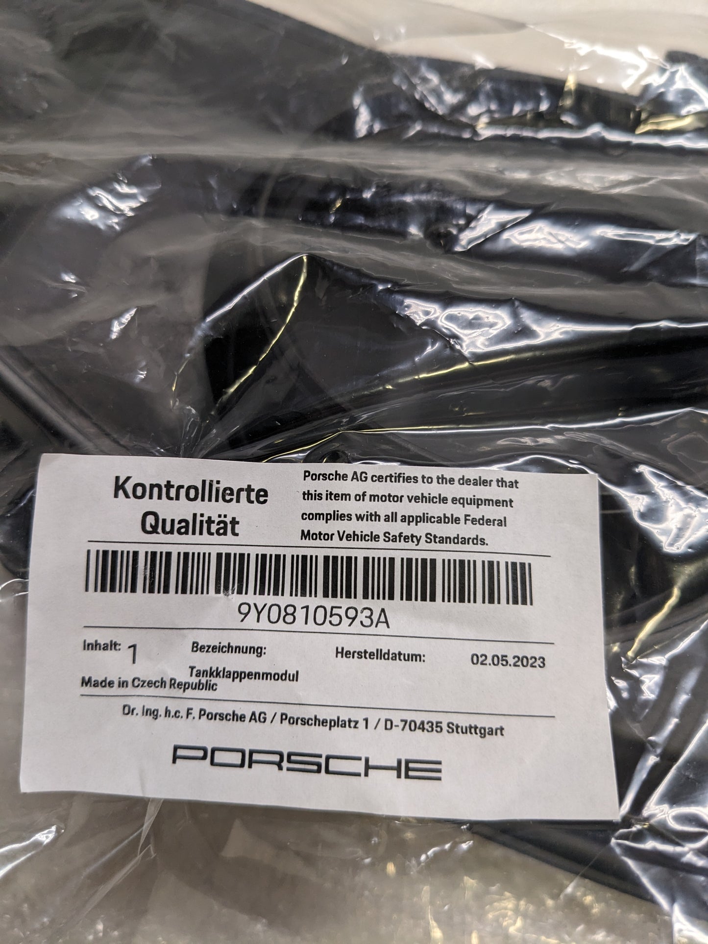 PORSCHE 9Y0810593A DRIVE MOTOR BATTERY PACK CHARGING PORT ASSEMBY FOR 2019-2023 CAYENNE NEW R21