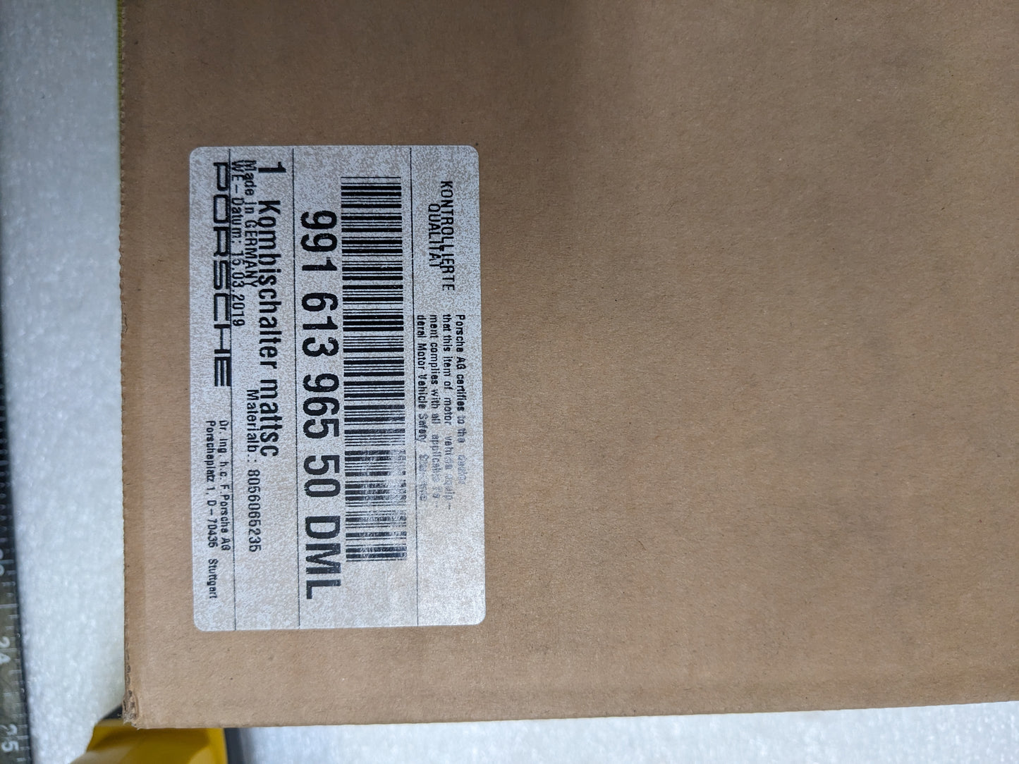 PORSCHE 99161396550DML MULTIPLE SWITCH BLACK FOR 2018 911 GT3 991.2 NEW R23