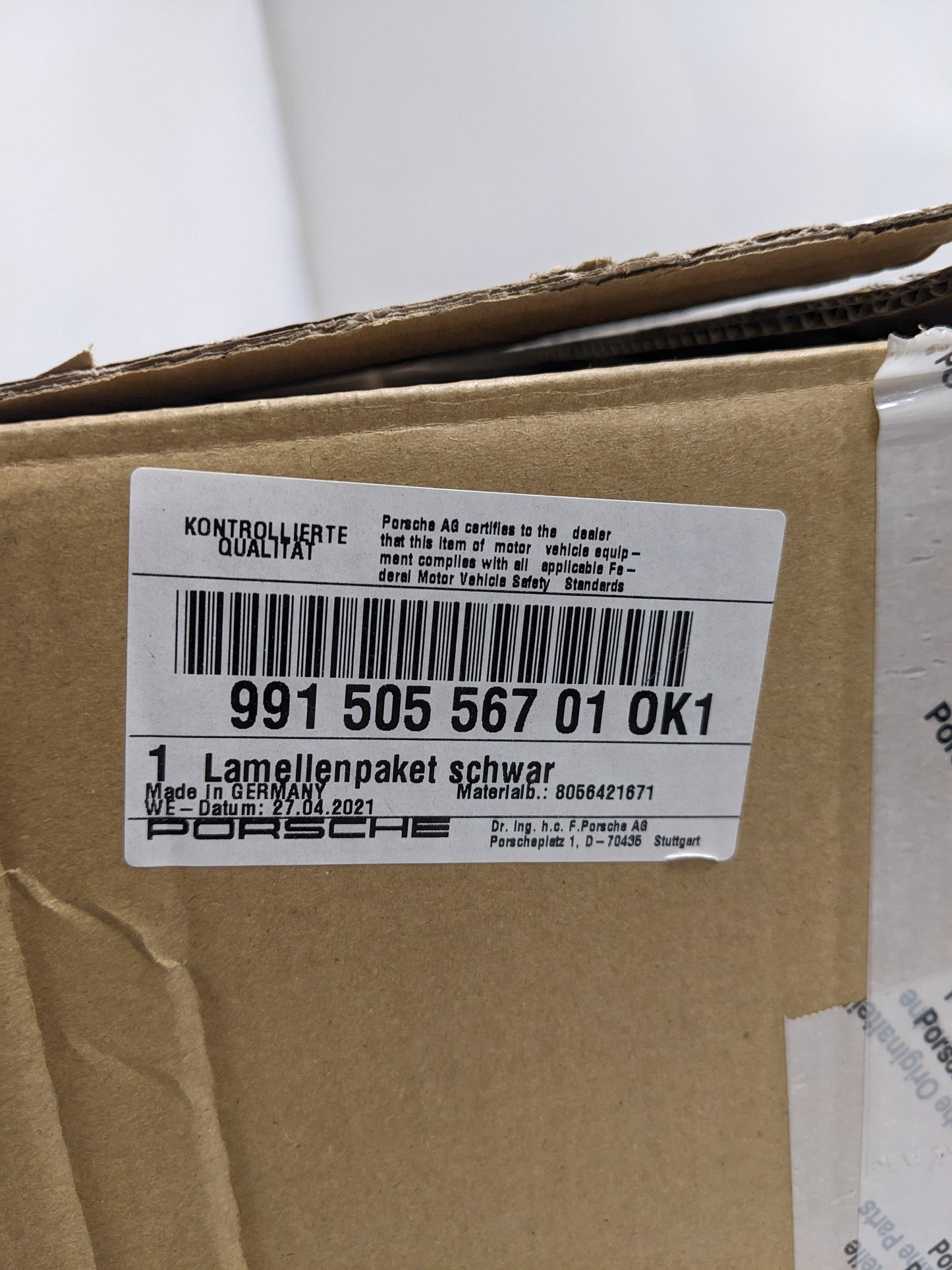 PORSCHE  99150556701OK1 RADIATOR SHUTTER ASSEMBLY LEFT FOR 2016-2019 911 NEW SR