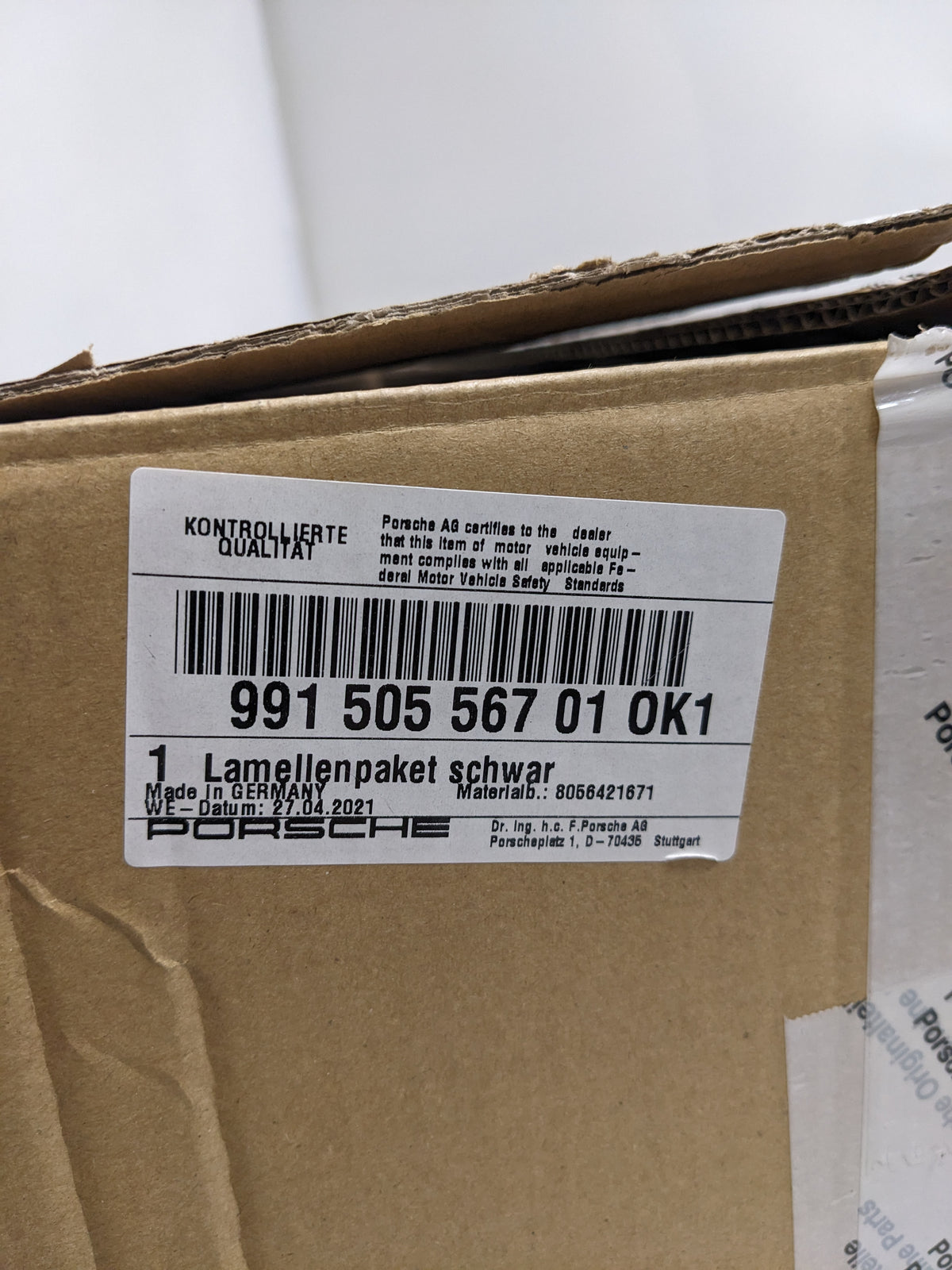PORSCHE  99150556701OK1 RADIATOR SHUTTER ASSEMBLY LEFT FOR 2016-2019 911 NEW SR
