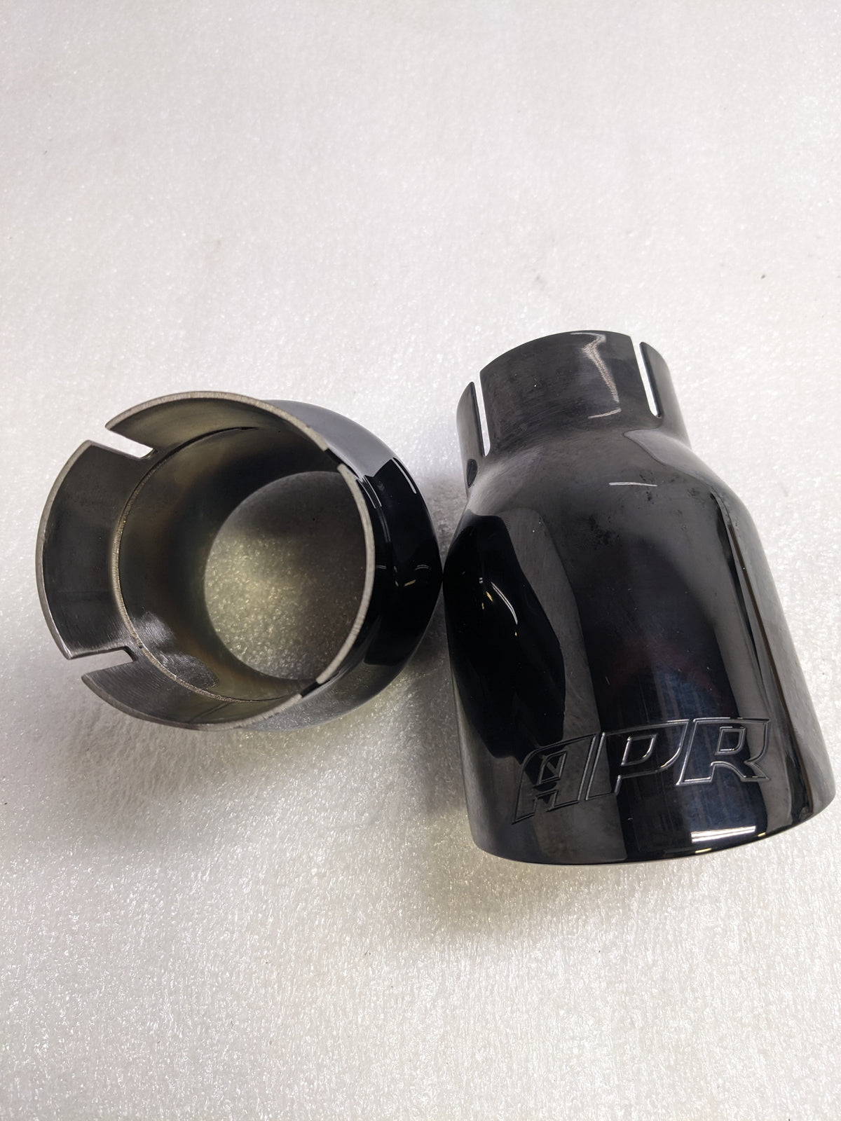 APR TPK0008 DOUBLE WALLED 3.5" SLASH-CUT TIPS DIAMOND BLACK SET OF TWO NEW R19