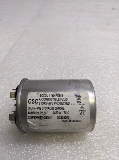 BALDOR OC3030F11 RUN CAPACITOR 30MFD 370VAC USED R13T3