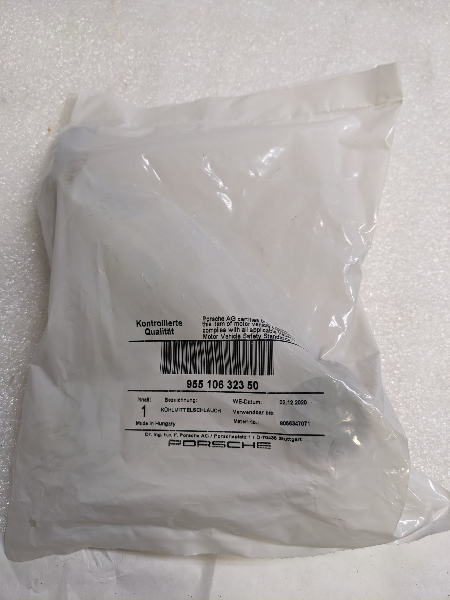 PORSCHE 95510632350 ENGINE COOLANT HOSE FOR 2003-2006 CAYENNE NEW R23T2