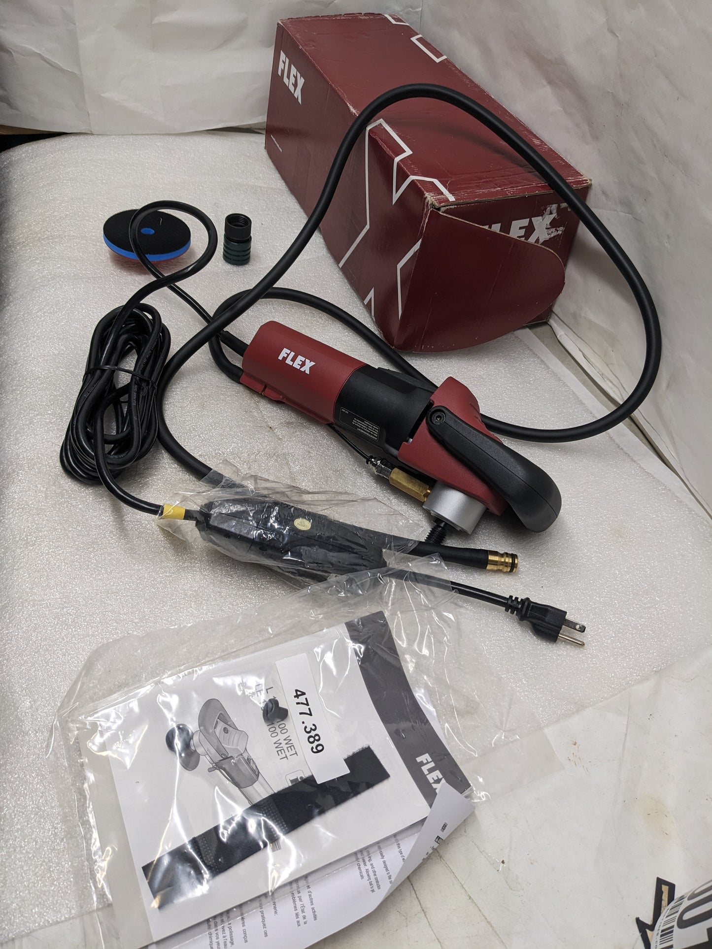 FLEX LE123100WET WET-STONE POLISHER 5" W/ CENTRAL WATER FEED 120/CSA NEW R31