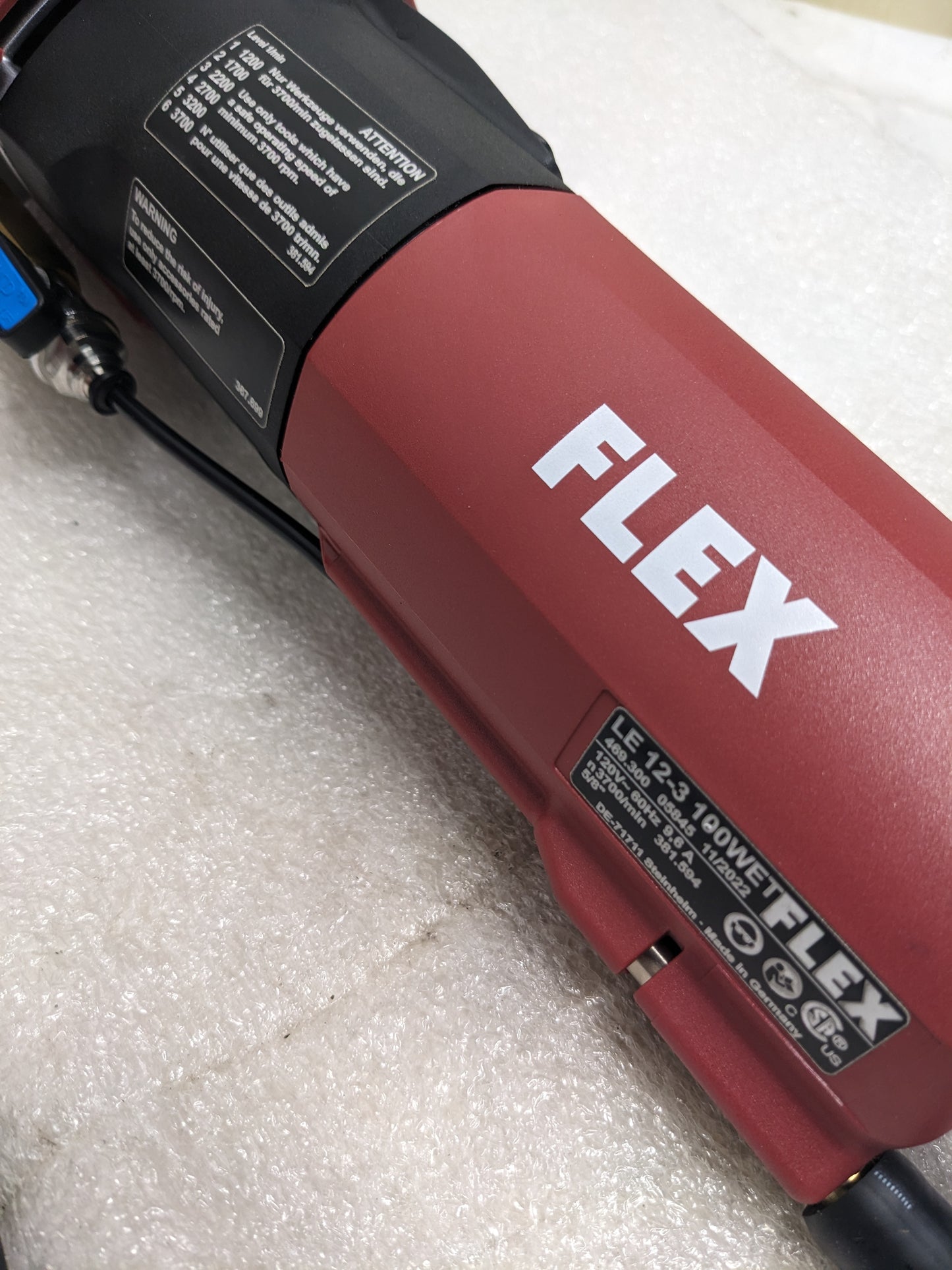 FLEX LE123100WET WET-STONE POLISHER 5" W/ CENTRAL WATER FEED 120/CSA NEW R31