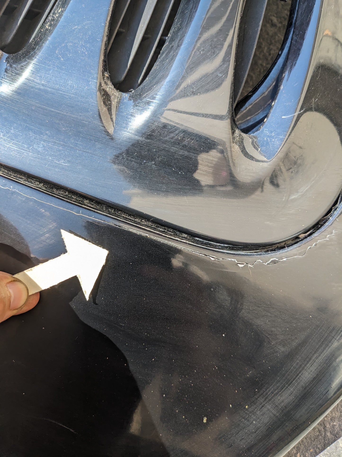 DAMAGED PORSCHE REAR SPOILER WING & GRILLE ASSEMBLY BLACK FOR 95-98 993 USED B2