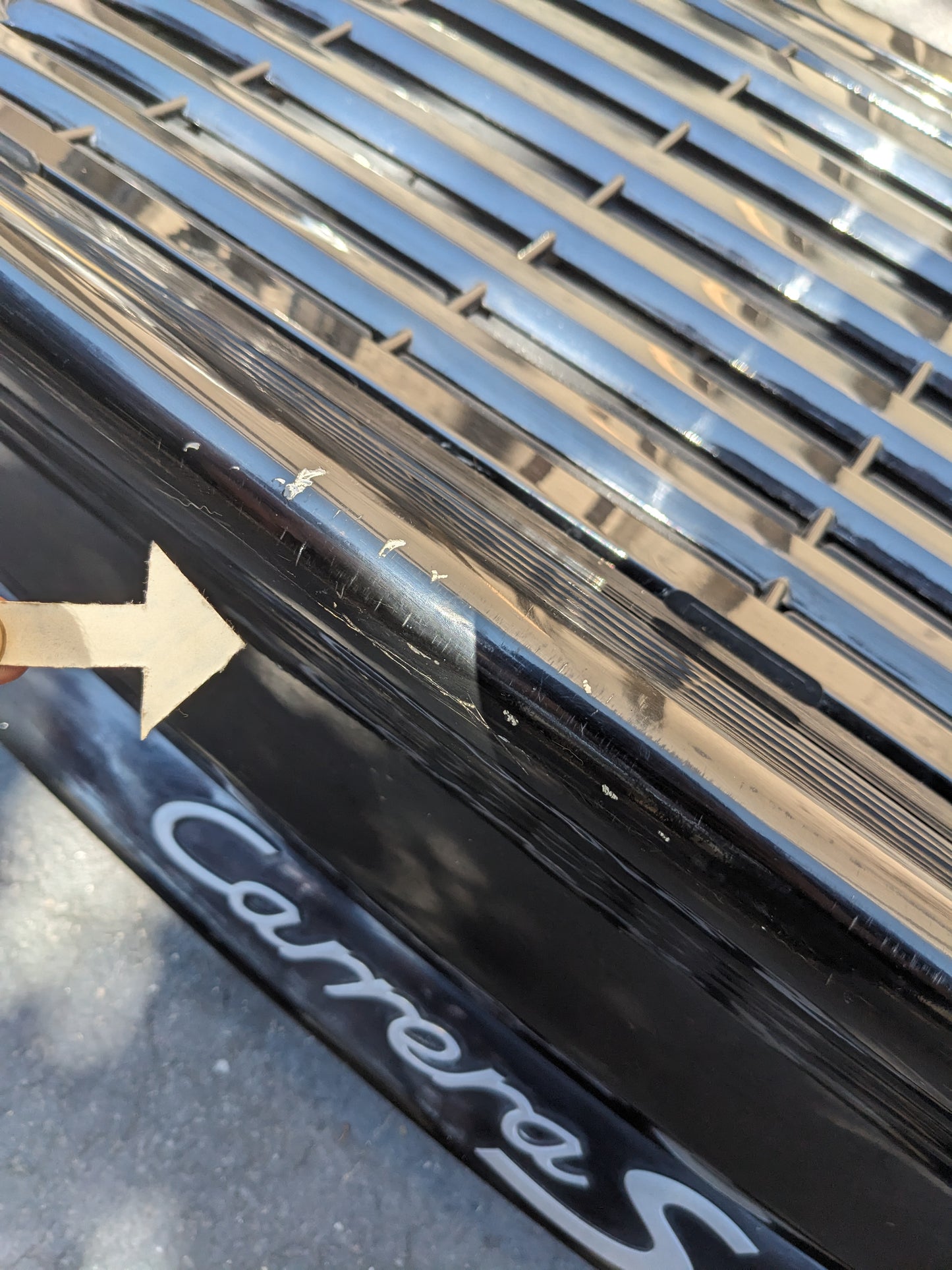 DAMAGED PORSCHE REAR SPOILER WING & GRILLE ASSEMBLY BLACK FOR 95-98 993 USED B2