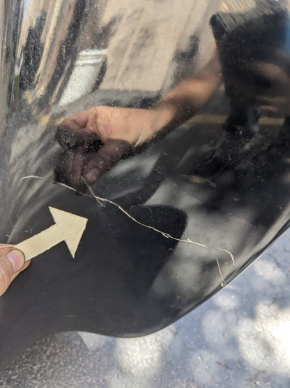 DAMAGED PORSCHE REAR SPOILER WING & GRILLE ASSEMBLY BLACK FOR 95-98 993 USED B2