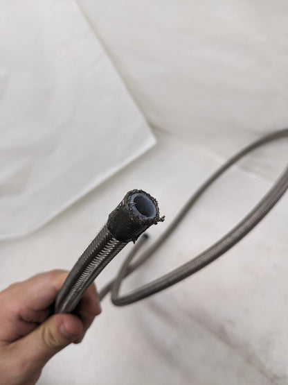 UNBRANDED STAINLESS STEEL BRAIDED 6' HOSE PTFE LINED 1/2" OD 3/8" ID NEW R3T3