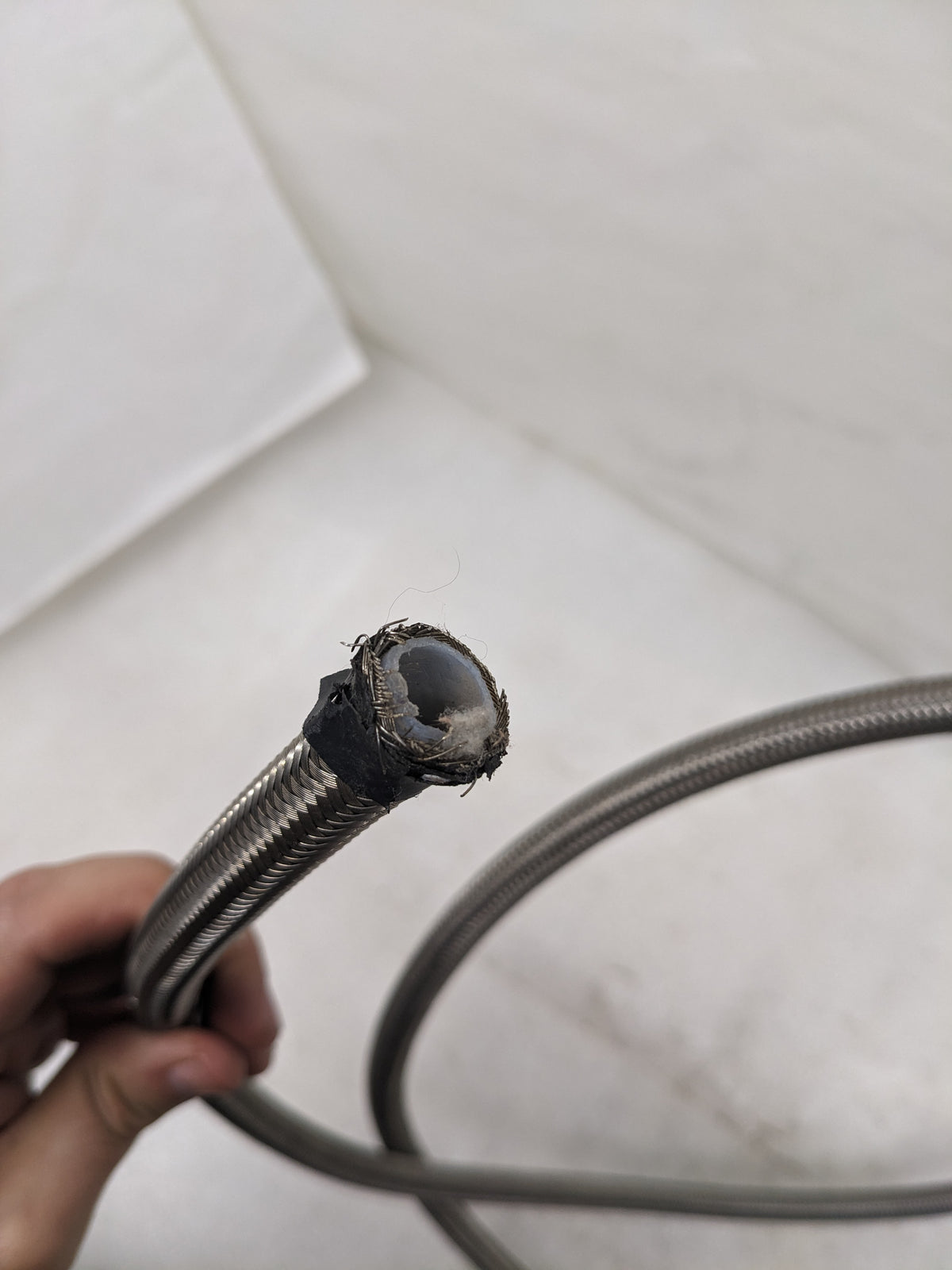 UNBRANDED STAINLESS STEEL BRAIDED 6' HOSE PTFE LINED 1/2" OD 3/8" ID NEW R3T3