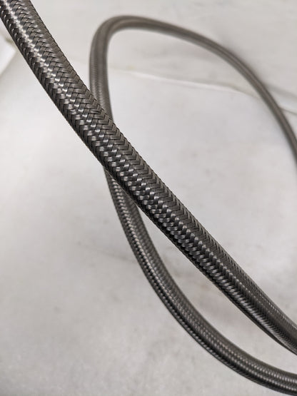 UNBRANDED STAINLESS STEEL BRAIDED 6' HOSE PTFE LINED 1/2" OD 3/8" ID NEW R3T3