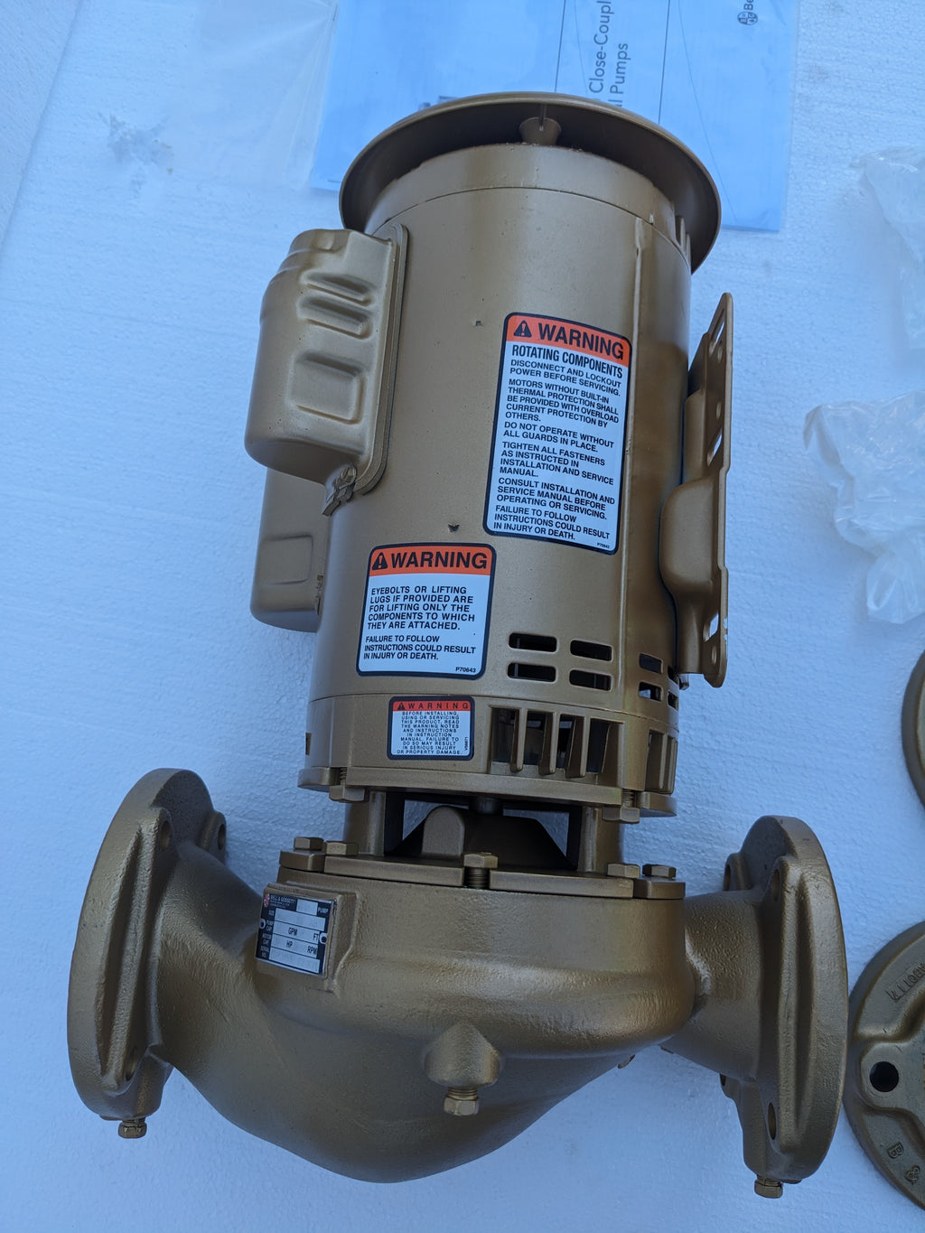 BELL & GOSSETT PUMP E-90 3AAB 3600RPM NEW S-343