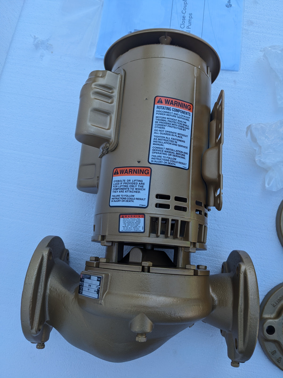 BELL & GOSSETT PUMP E-90 3AAB 3600RPM NEW S-343