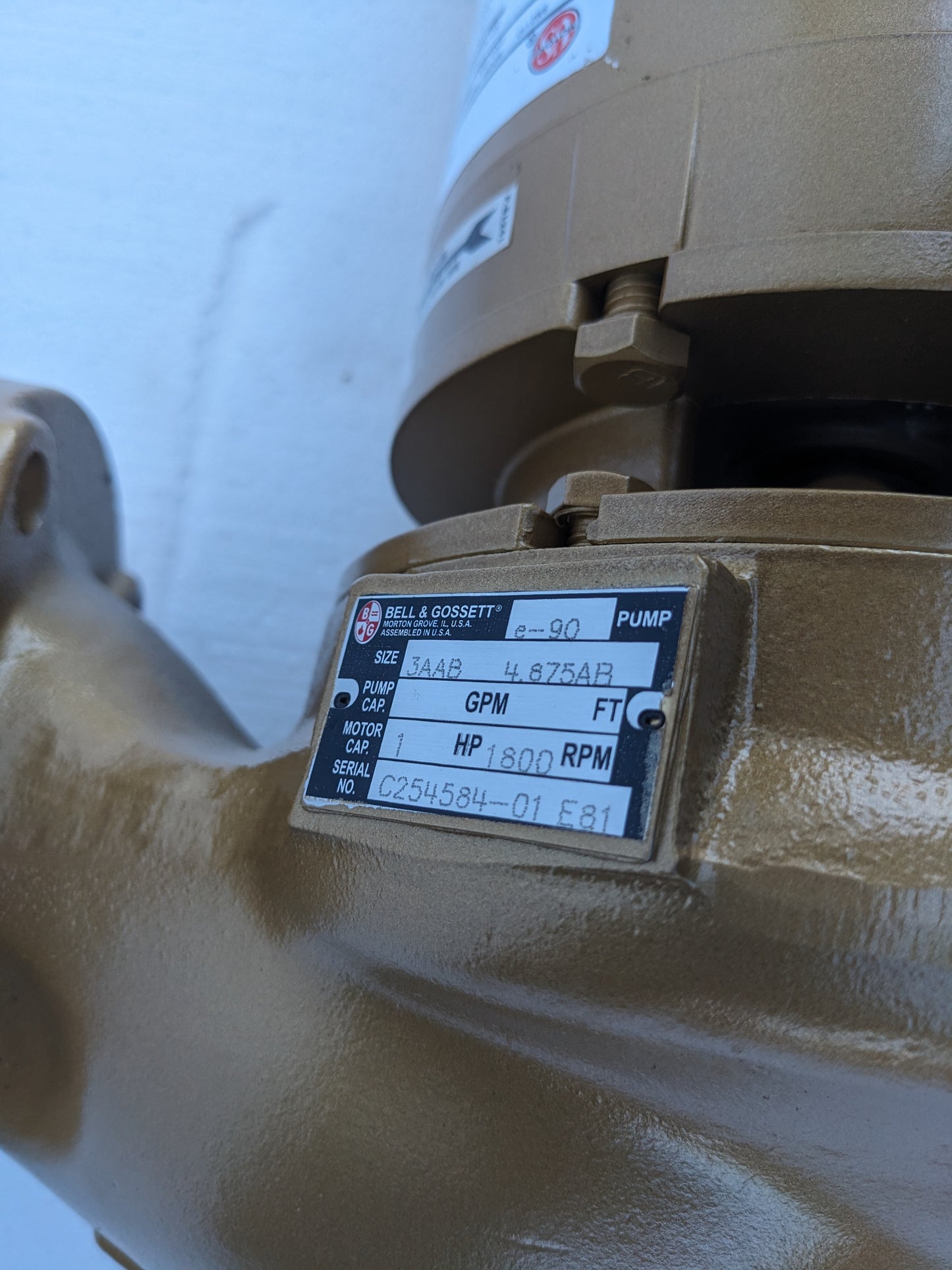 BELL & GOSSETT PUMP E-90 3AAB 4.875AB 1800HP NEW S-343