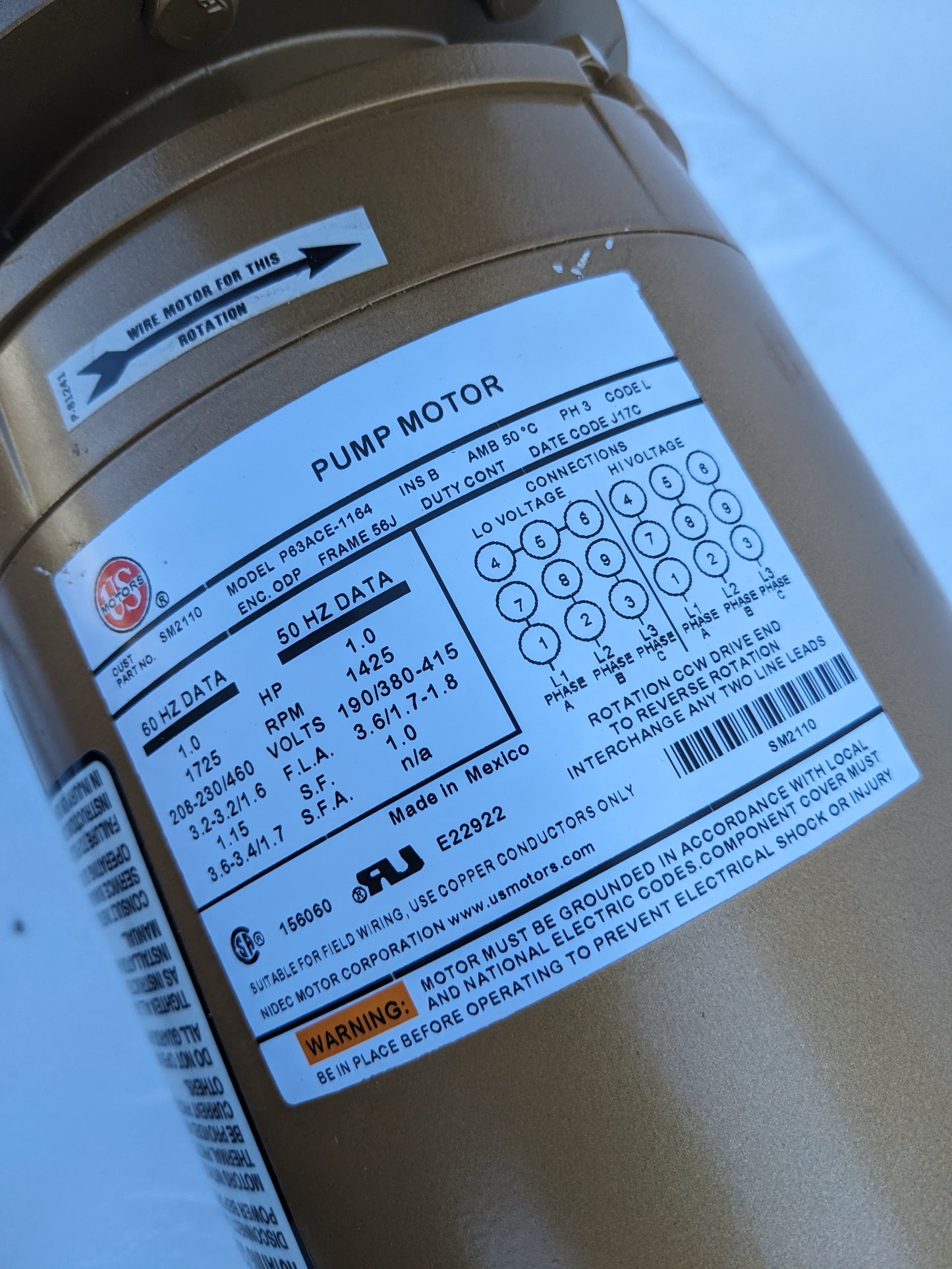 BELL & GOSSETT PUMP E-90 3AAB 4.875AB 1800HP NEW S-343