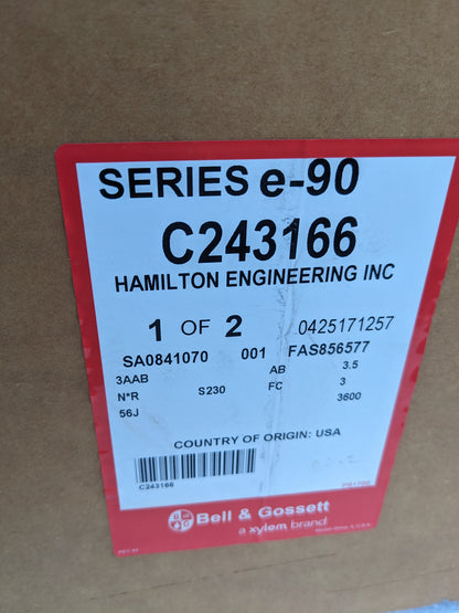 BELL & GOSSETT PUMP E-90 3AAB 3.5 AB 3600 HP 2 NEW S-343