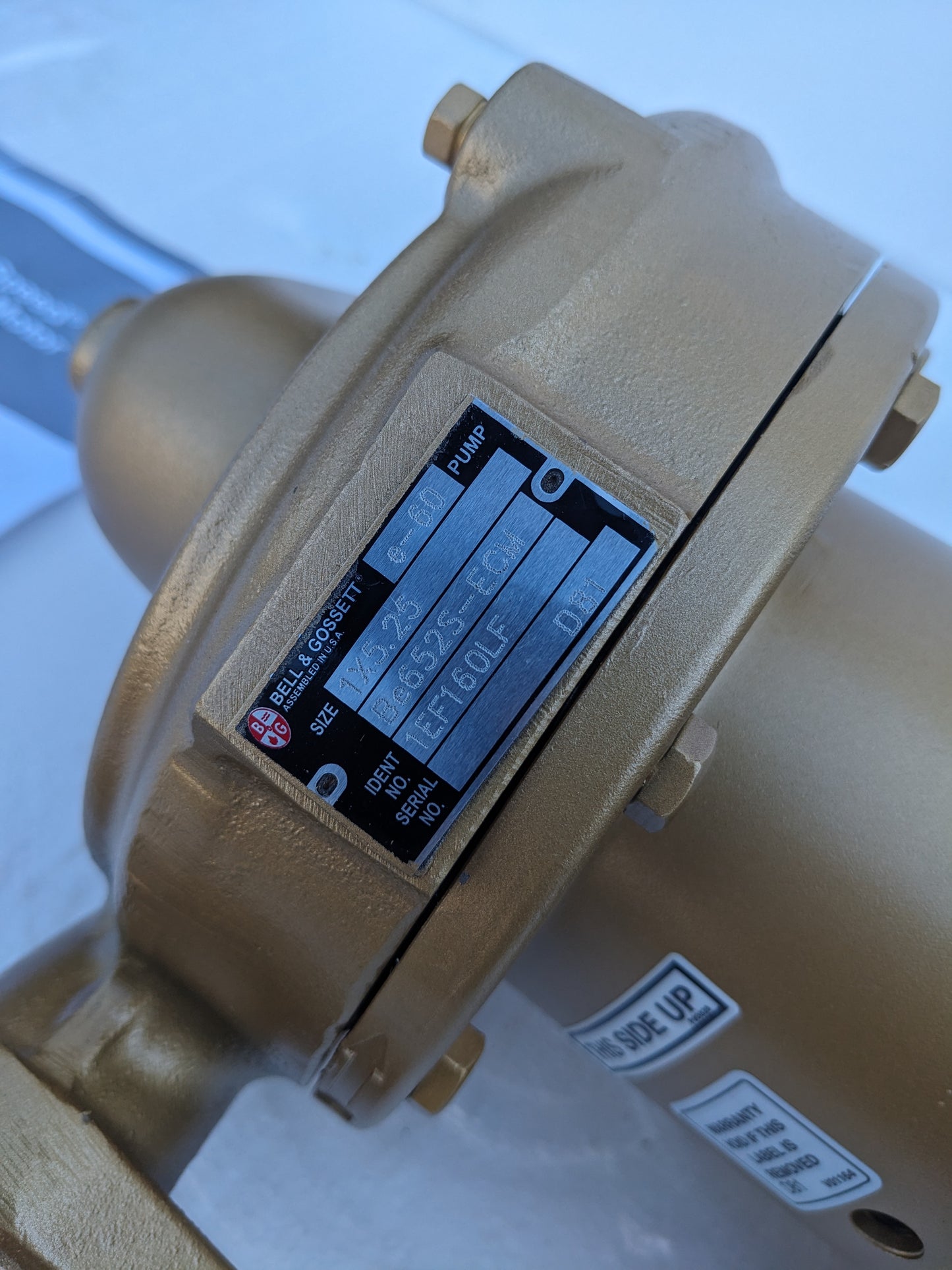 BELL & GOSSETT 1EF160LF PUMP E-60 1X5.25 BE652S-ECM NEW S-343