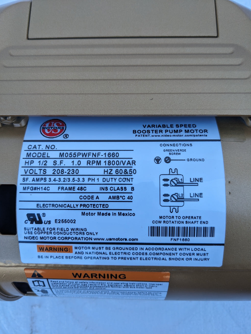 BELL & GOSSETT 1EF160LF PUMP E-60 1X5.25 BE652S-ECM NEW S-343