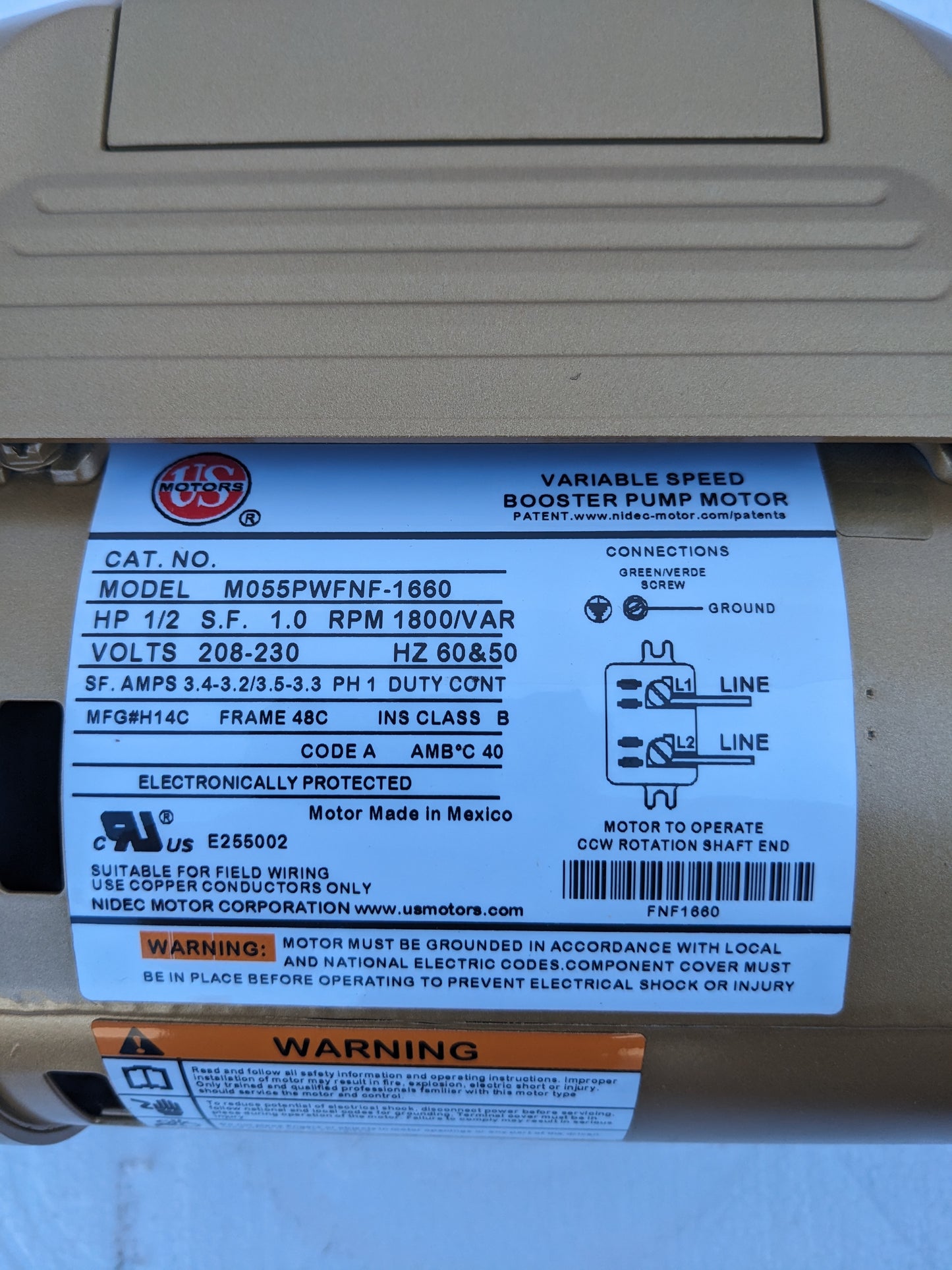 BELL & GOSSETT 1EF160LF PUMP E-60 1X5.25 BE652S-ECM NEW S-343