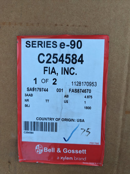 BELL & GOSSETT PUMP E-90 3AAB 4.875AB 2 NEW S-343