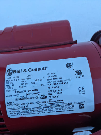 BELL & GOSSETT 172708LF SERIES 60 PUMP BF 1.25X5.25 1/3HP 115/230V NEW S-343