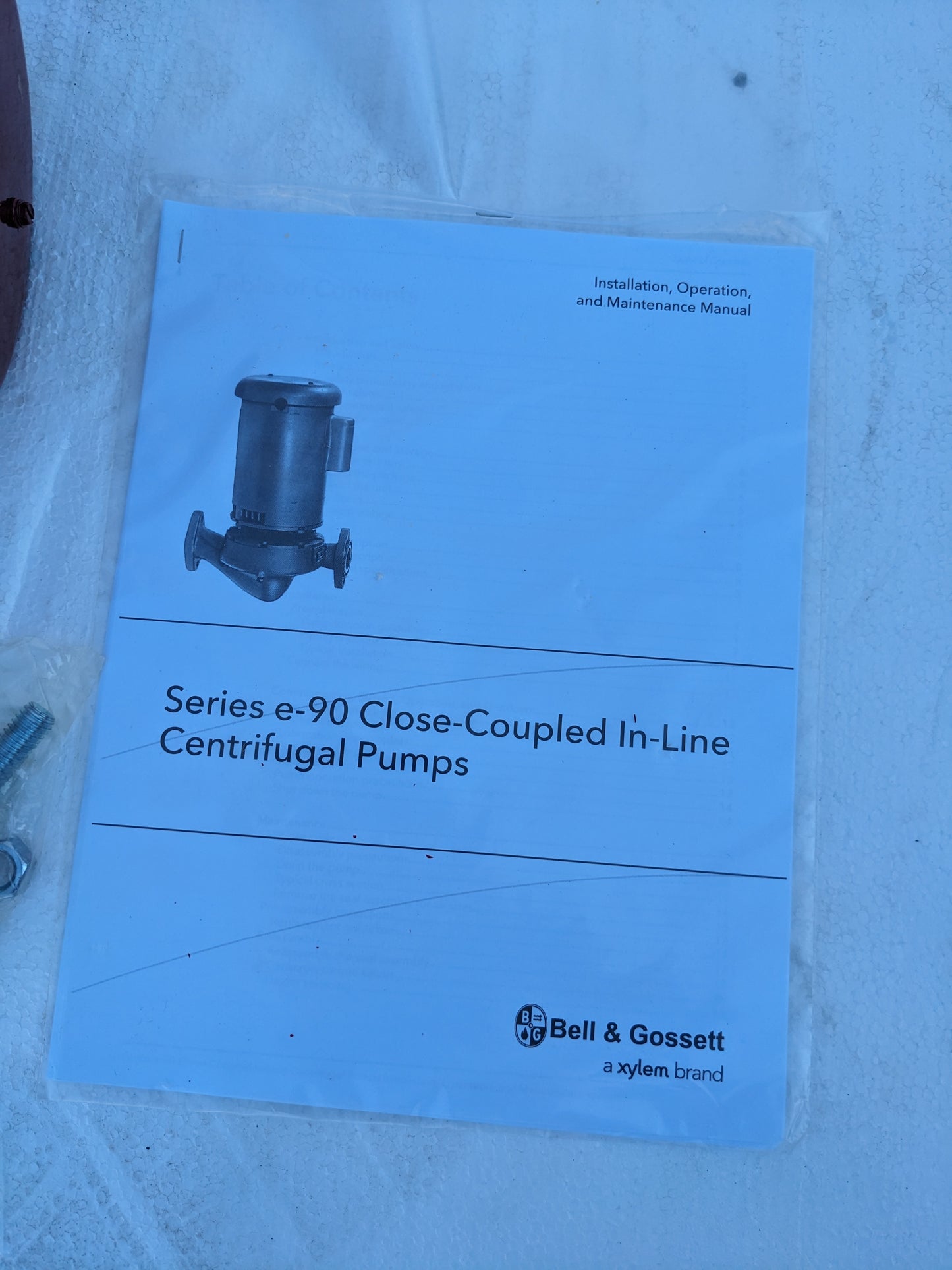 BELL & GOSSETT SERIES E90 IN-LINE CENTRIFUGAL PUMP 1.25AAB 5.25BF 1-1/2HP NEW S-343