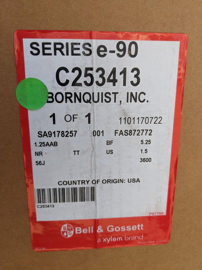 BELL & GOSSETT SERIES E90 IN-LINE CENTRIFUGAL PUMP 1.25AAB 5.25BF 1-1/2HP NEW S-343