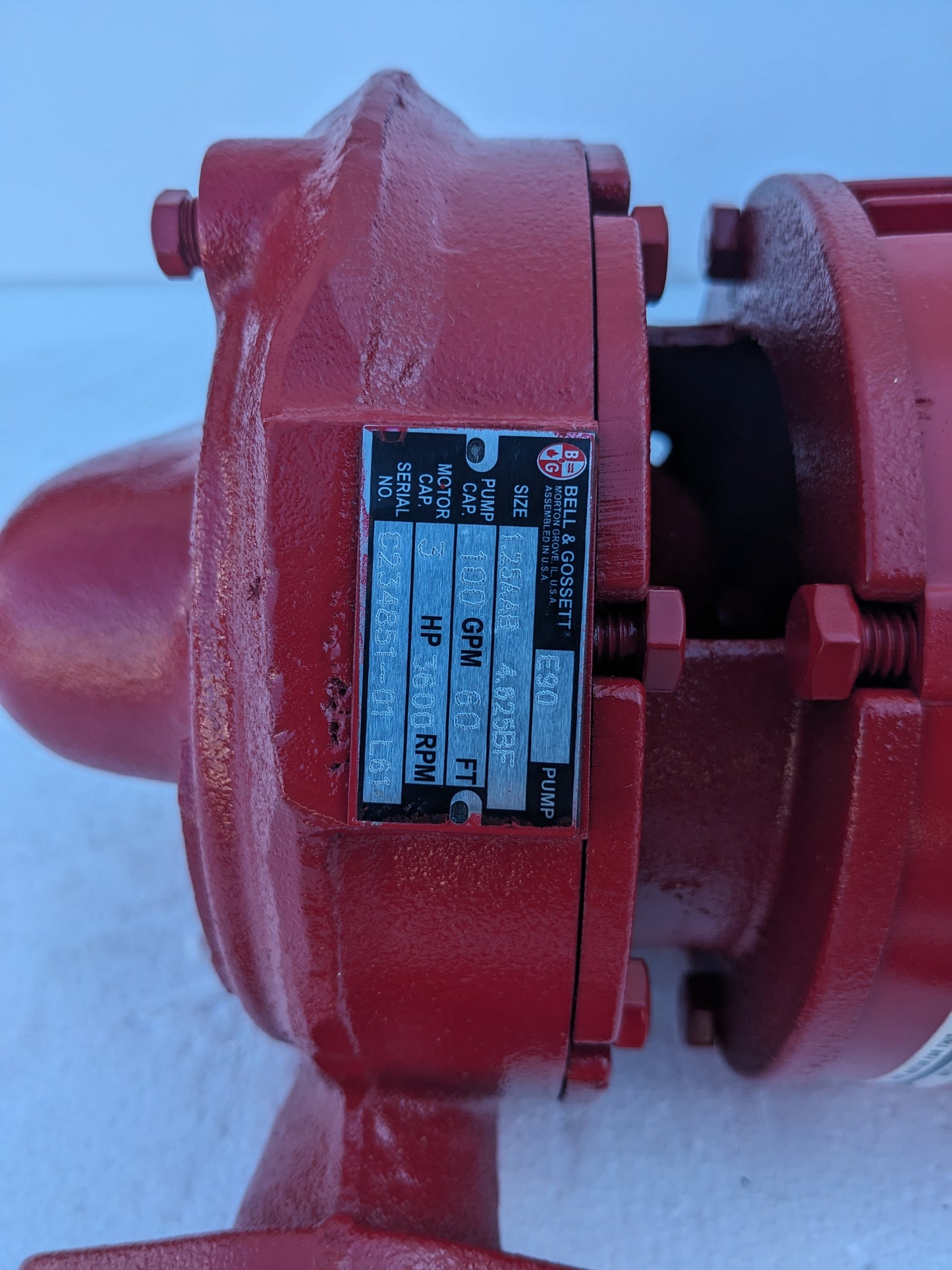 BELL & GOSSETT SERIES E90 CENTRIFUGAL PUMP 1.25AAB 3.625BF 1.5HP 3600RPM NEW S-343