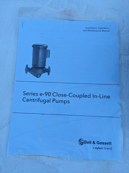 BELL & GOSSETT SERIES E90 CENTRIFUGAL PUMP 1.25AAB 3.625BF 1.5HP 3600RPM NEW S-343