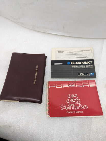 PORSCHE 944/944S/944 TURBO OWNER'S MANUAL RED W/ LEATHERETTE CASE USED R20T8