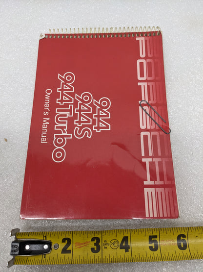 PORSCHE 944/944S/944 TURBO OWNER'S MANUAL RED W/ LEATHERETTE CASE USED R20T8
