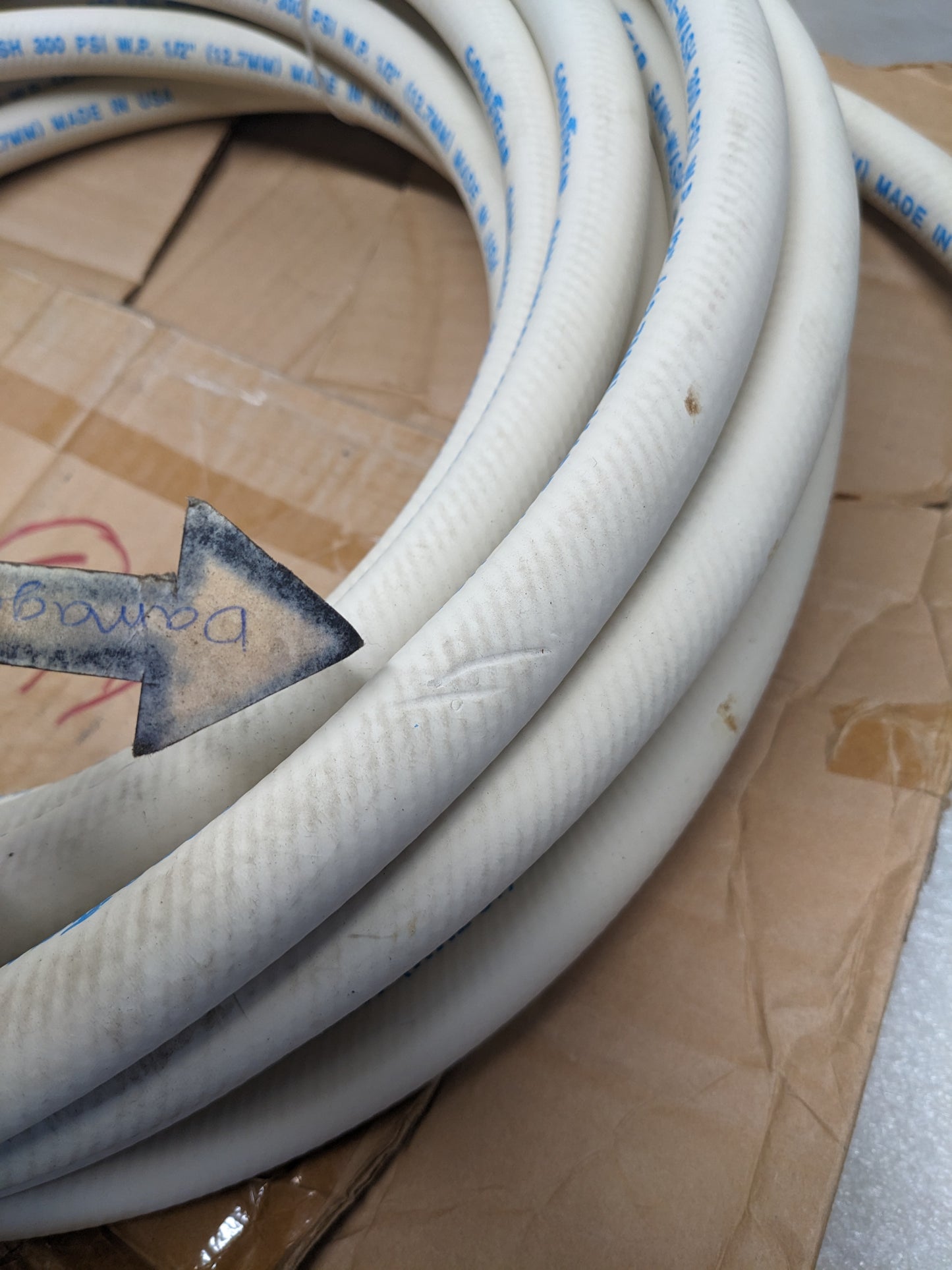 GOODYEAR CR050-50MF-G SANI-WASH 50' HOSE 1/2" ID 300 PSI WHITE NEW R17