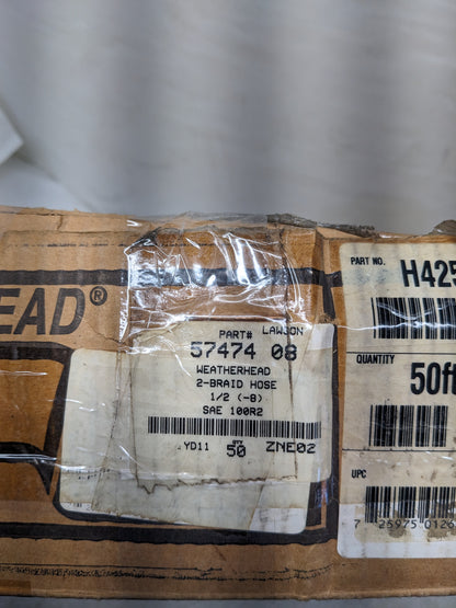 WEATHERHEAD H42508 50' HYDRAULIC HOSE 1/2" ID 3500 MAX PSI NEOPRENE/NITRILE NEW R16
