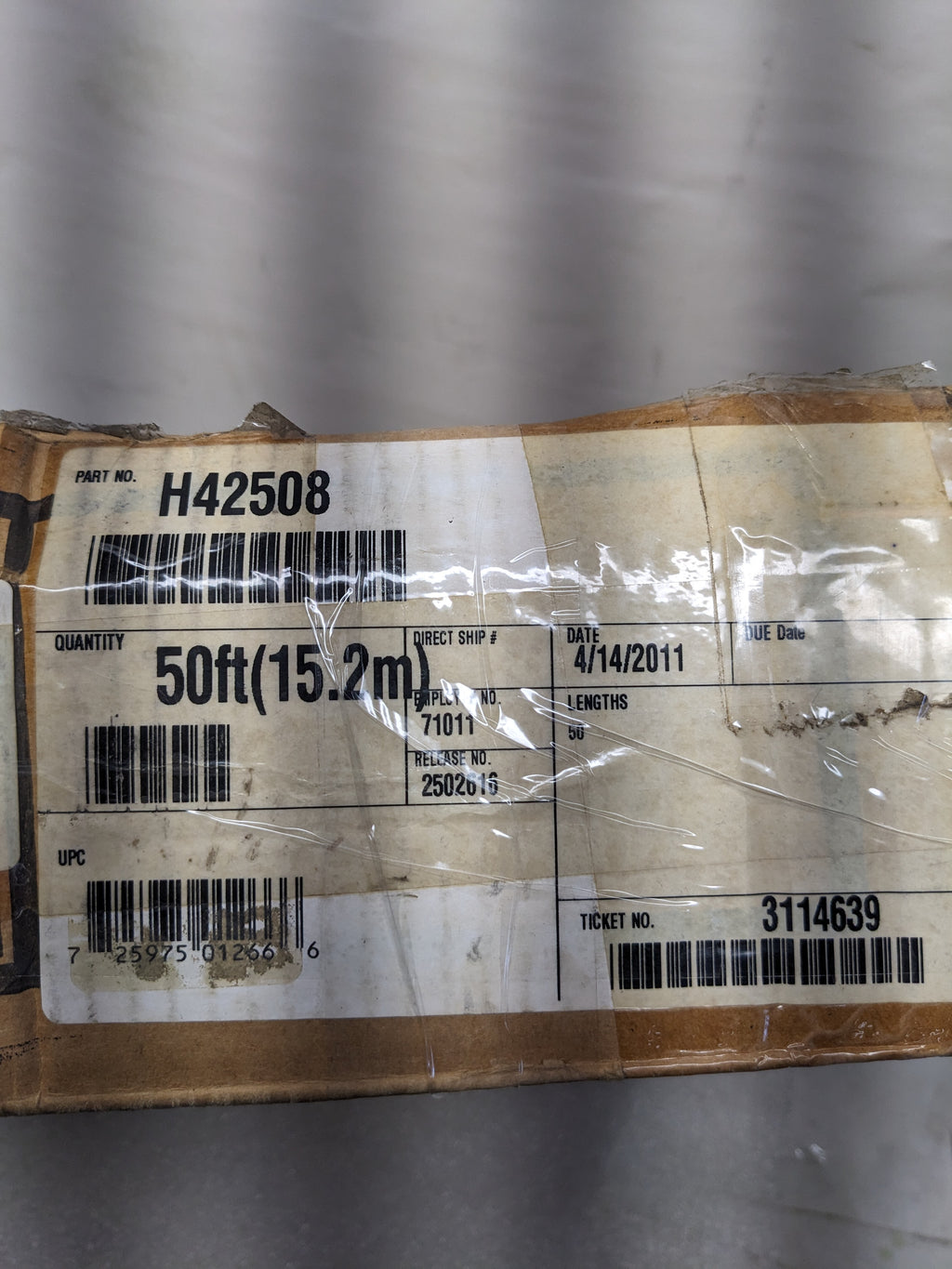 WEATHERHEAD H42508 50' HYDRAULIC HOSE 1/2" ID 3500 MAX PSI NEOPRENE/NITRILE NEW R16