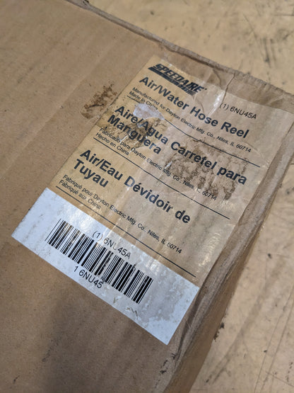 SPEEDAIRE 6NU45A 1/2"X50' SPRING RETURN AIR/WATER HOSE W/ REEL NEW B2