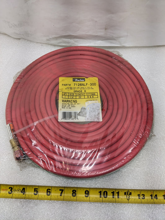PARKER 7126NLF-300 GRADE R 25' TWIN WELDING HOSE 1/4" ID 200 PSI WP NEW R12