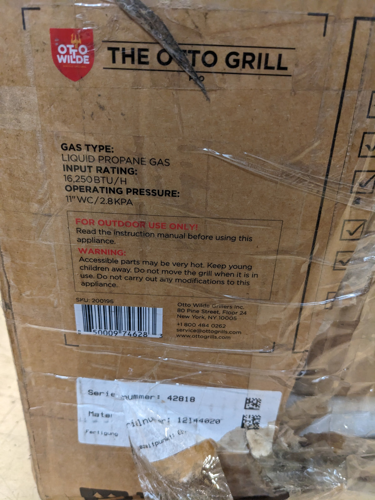 OTTO WILDE GRILLS 100011 STEAK BROILER UP TO 1500°F NEW B2