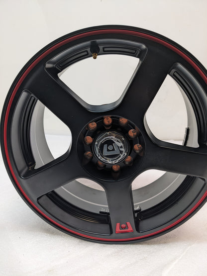 MOTEGI RACING RM116 16X7" 40MM 5X100 5X114MM WHEEL BLACK/ RED MATTE NEW B2
